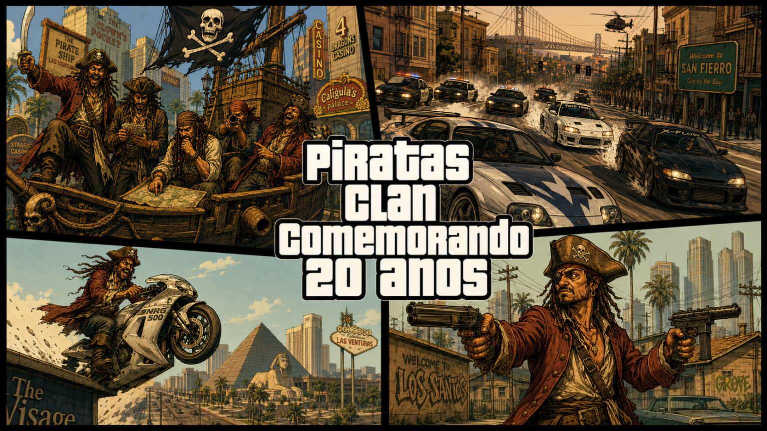 Imagem comemorativa dos 20 anos do Piratas Clan.